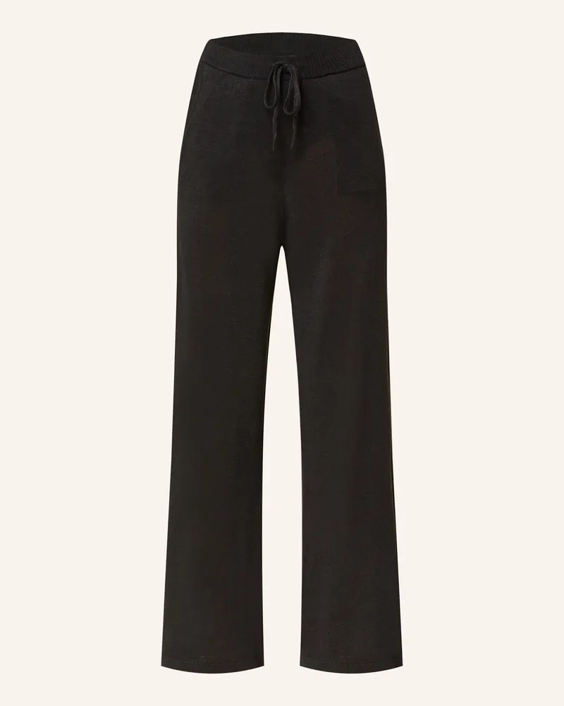 Darling Harbour Strickhose aus Leinen Schwarz