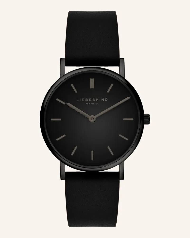 Liebeskind Armbanduhr  Aus  Echtleder schwarz Schwarz