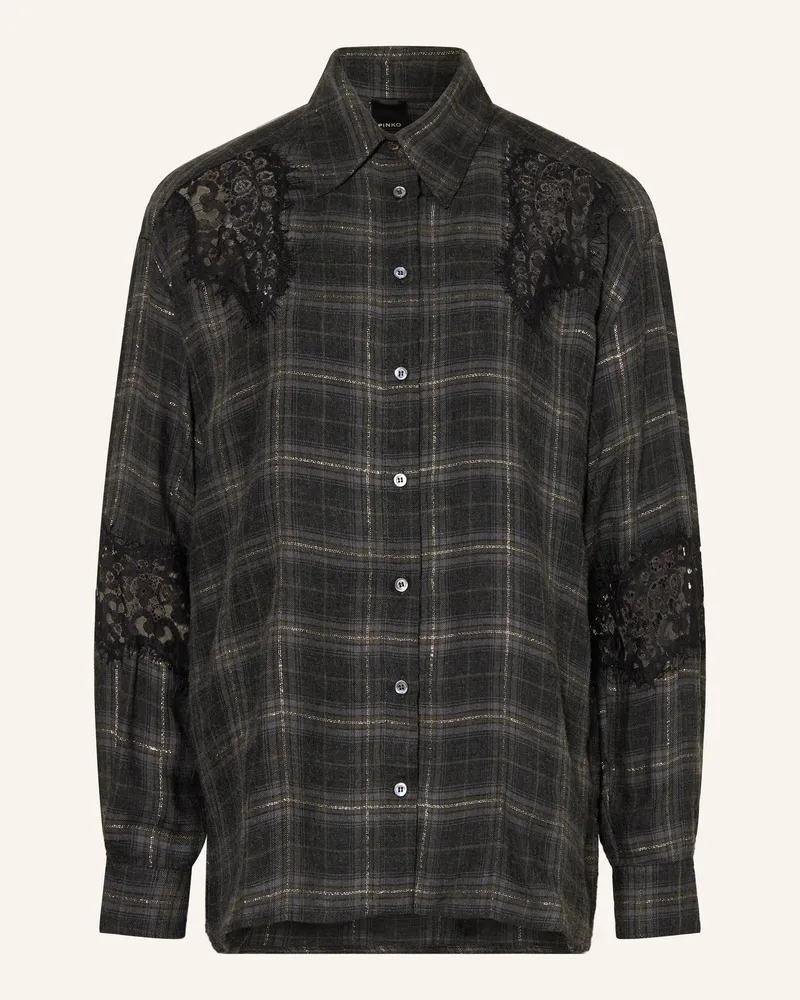 Pinko Hemdbluse REINA aus Flanell Dunkelgrau