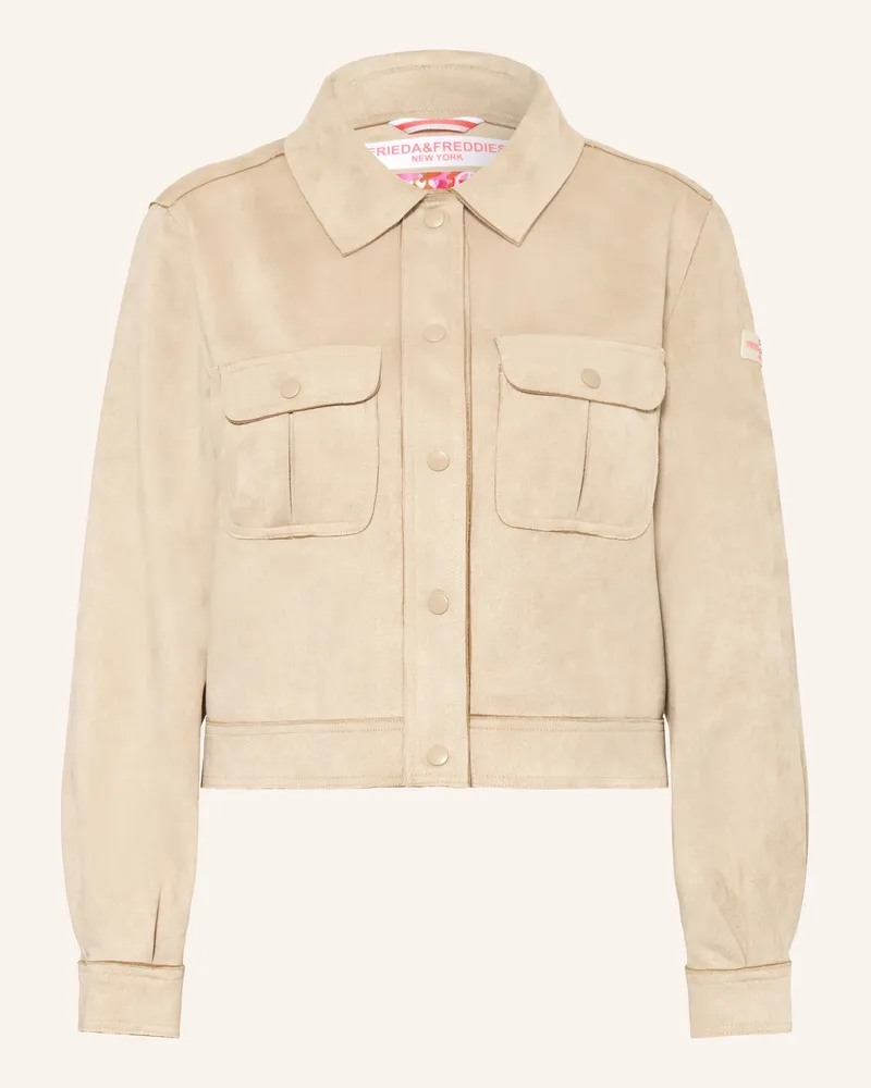 Frieda & Freddies Kastenjacke GERALDINE in Lederoptik Beige