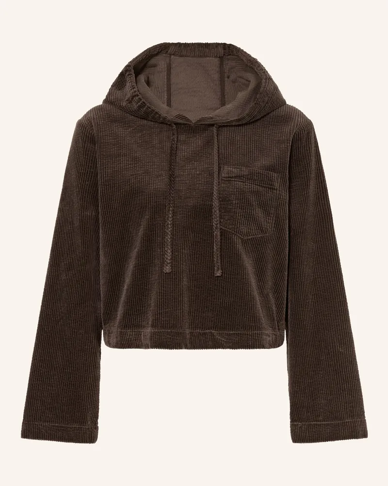 Marc O'Polo Hoodie aus Cord Dunkelbraun