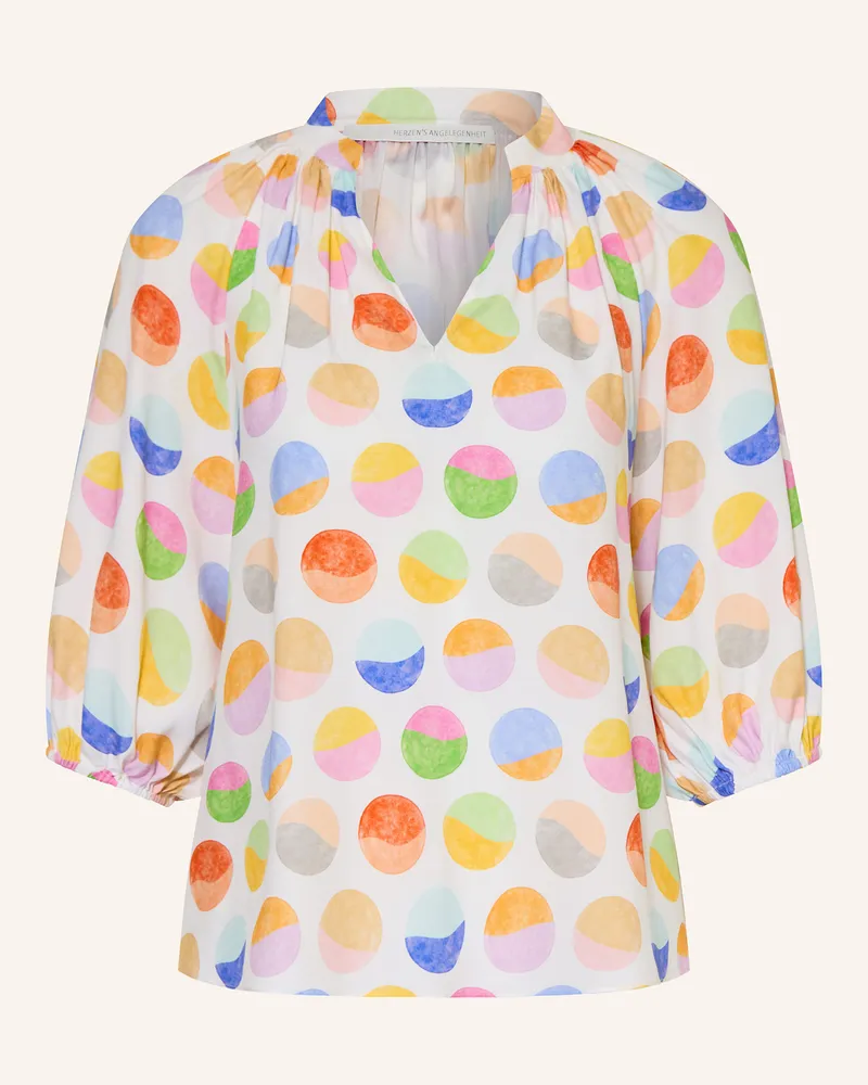 Herzen's Angelegenheit Blusenshirt aus Seide mit 3/4-Arm Weiss