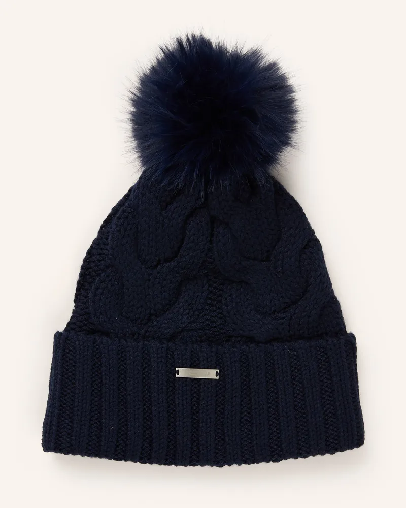 Kjus Mütze POM mit Kunstfell Dunkelblau