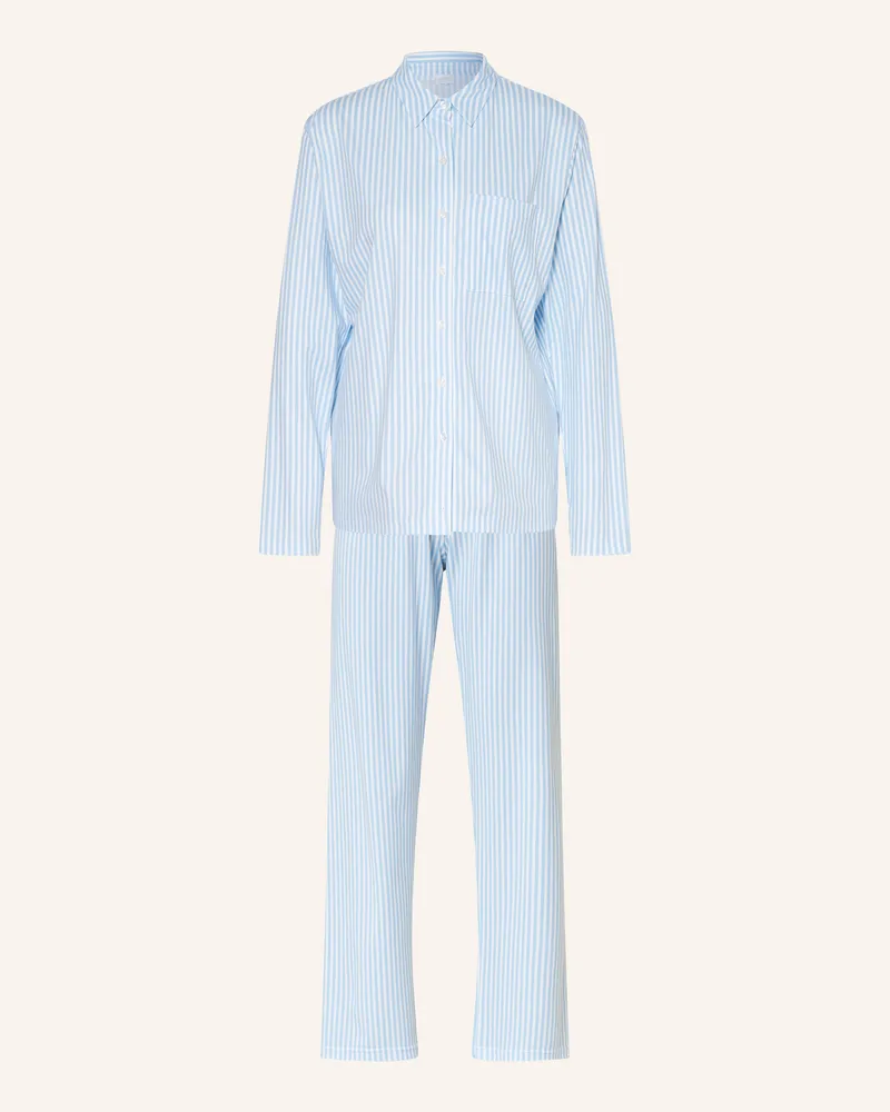 Mey Schlafanzug Serie Elva blau Weiss