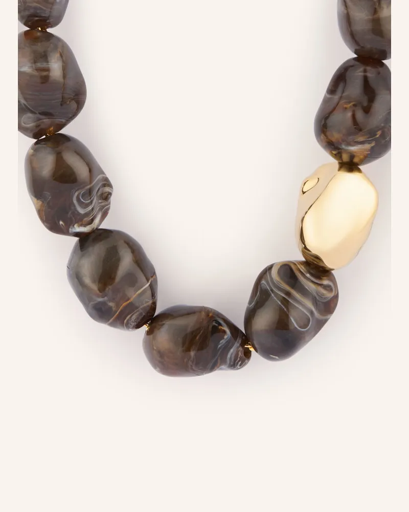 Vanessa Baroni Halskette Big Organic Pearl braun Dunkelbraun