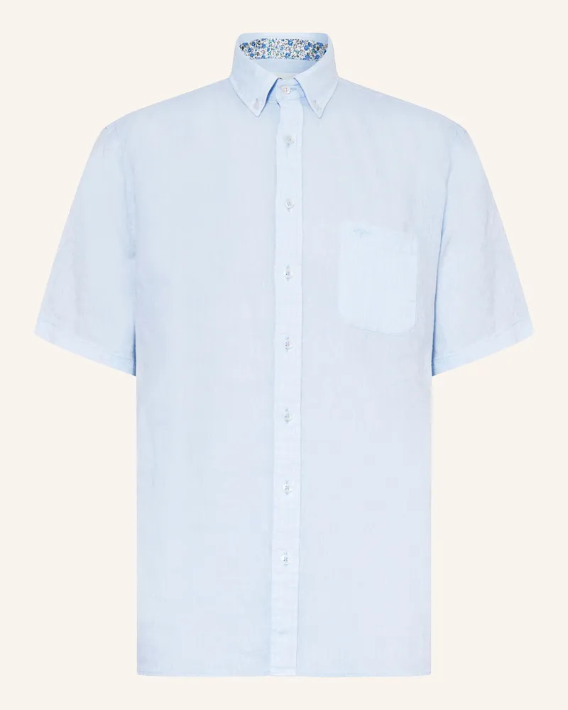 Fynch-Hatton Kurzarm-Hemd Regular Fit aus Leinen Hellblau