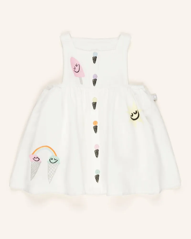 Stella McCartney Kids Kleid mit Leinen Weiss
