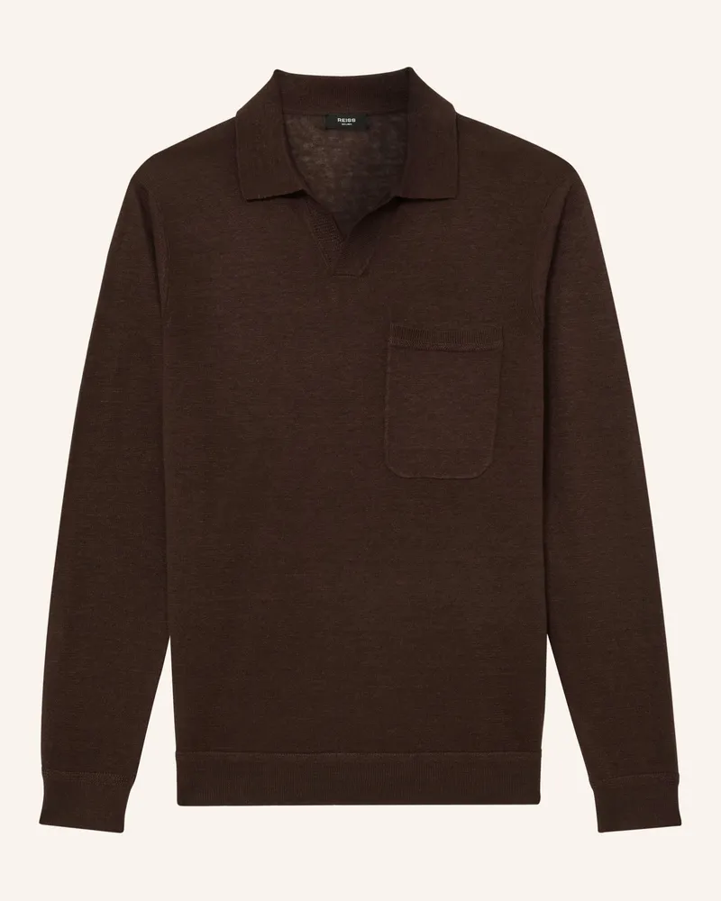 Reiss Leinenpullover Oaklands braun Dunkelbraun