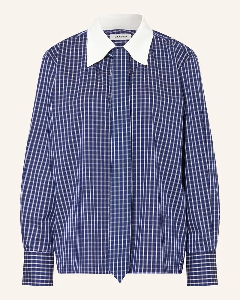 Sandro Hemdbluse mit abnehmbarer Schluppe Dunkelblau
