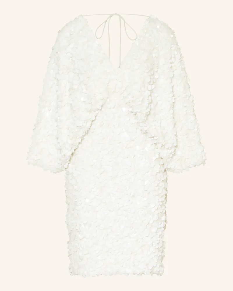 ROTATE Birger Christensen Kleid mit Pailletten und 3/4-Arm Ecru