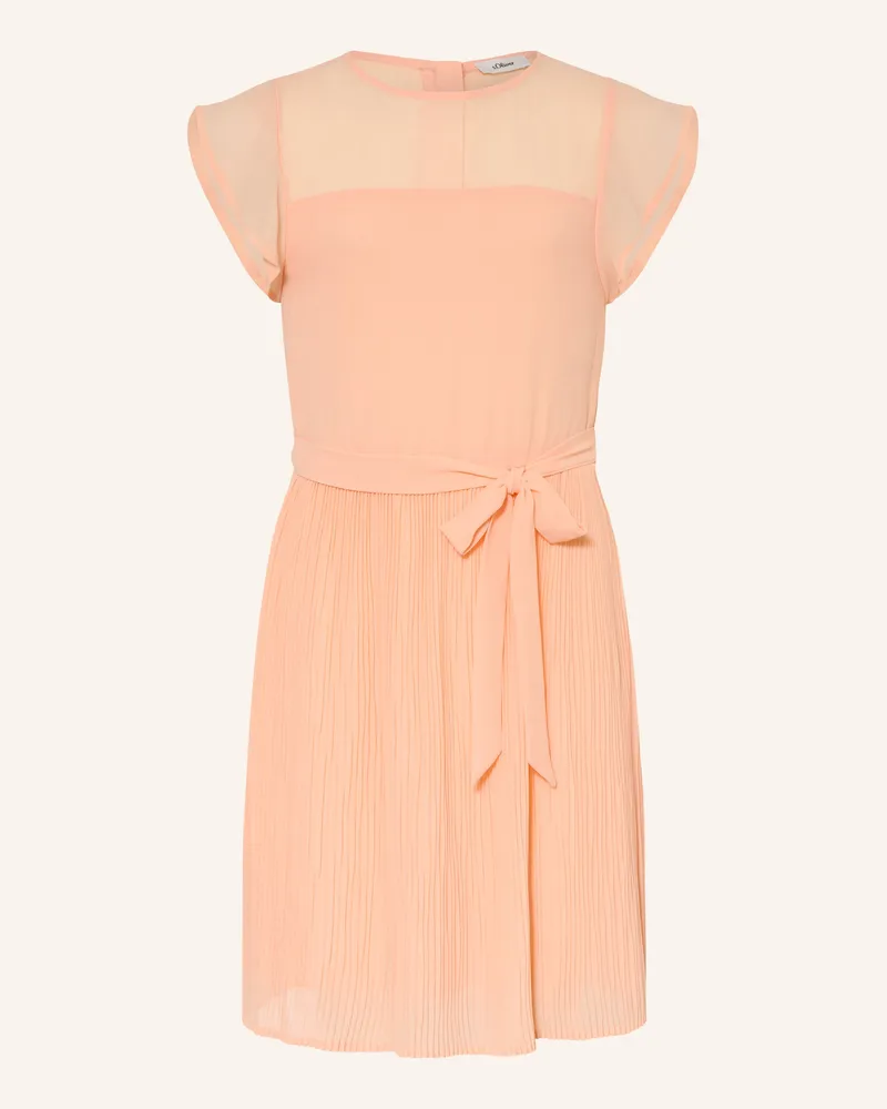 S.Oliver Kleid Mit Plissees orange Hellorange
