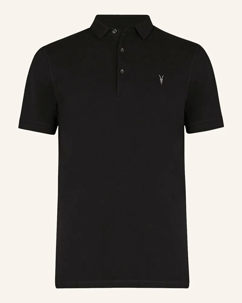 AllSaints Piqué-Poloshirt REFORM Slim Fit Schwarz
