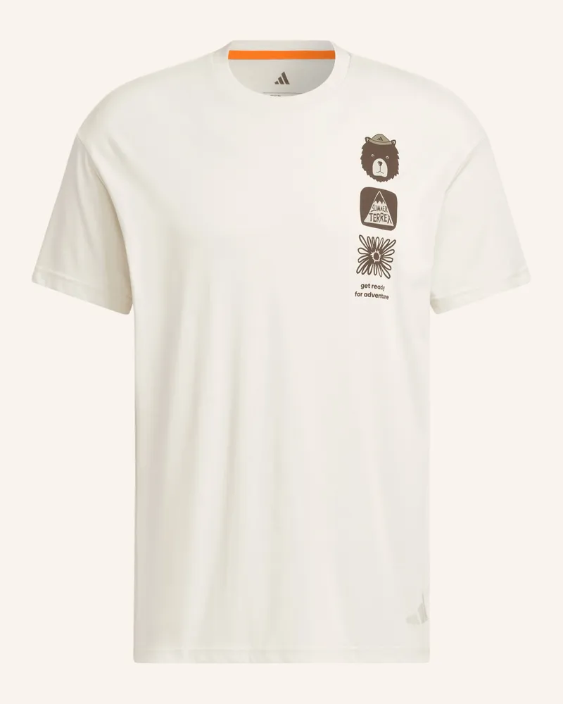 adidas T-Shirt Multi Grafik beige Creme