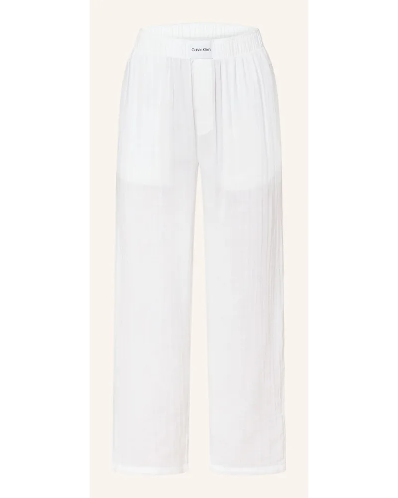 Calvin Klein Schlafhose PURE TEXTURED Weiss