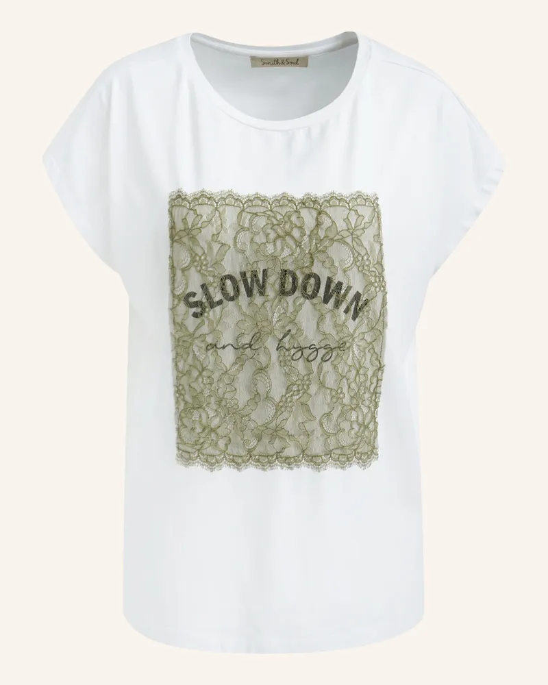 Smith & Soul T-Shirt Mit Spitze weiss Weiss