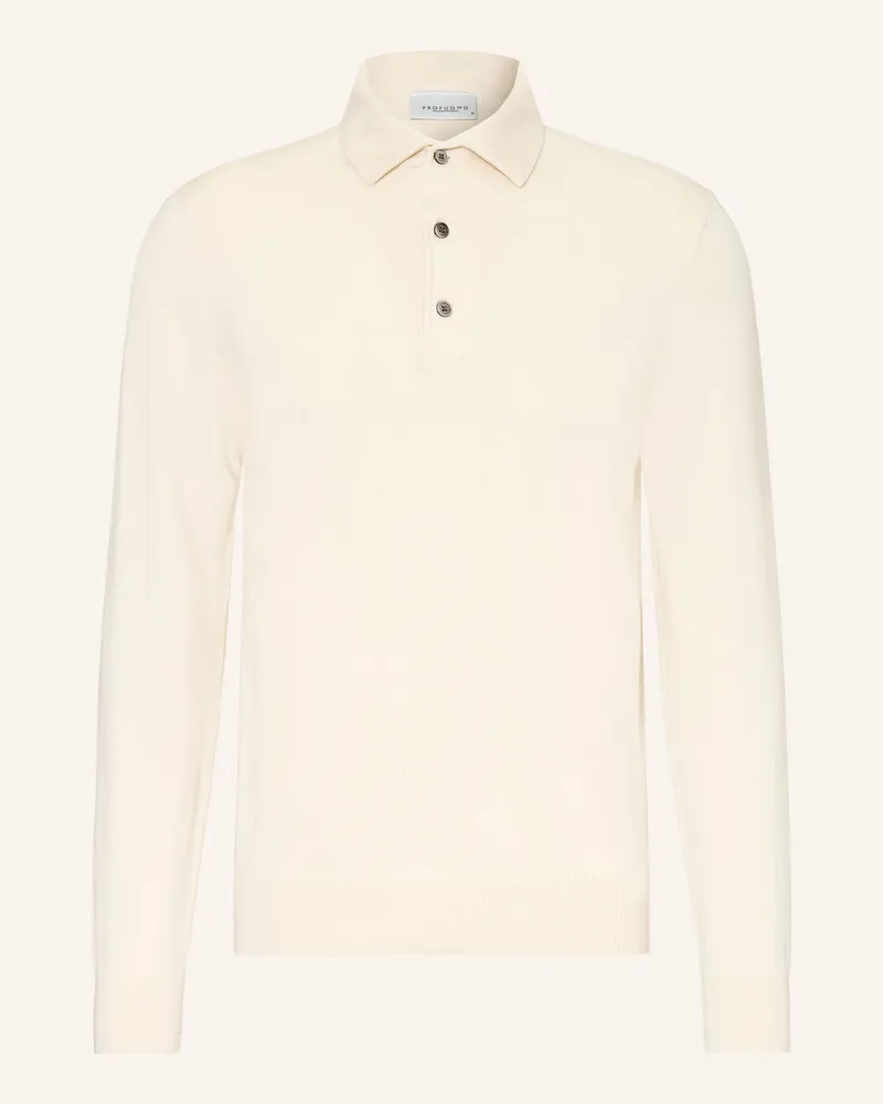 Profuomo Strick-Poloshirt Ecru