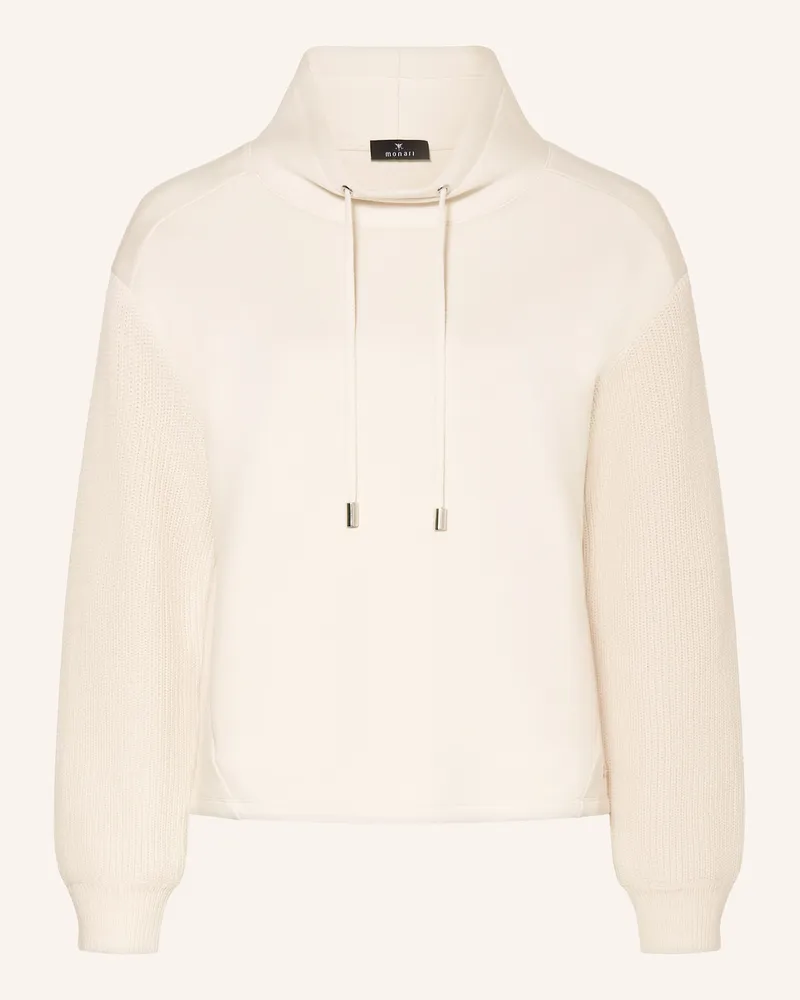 monari Sweatshirt im Materialmix Creme