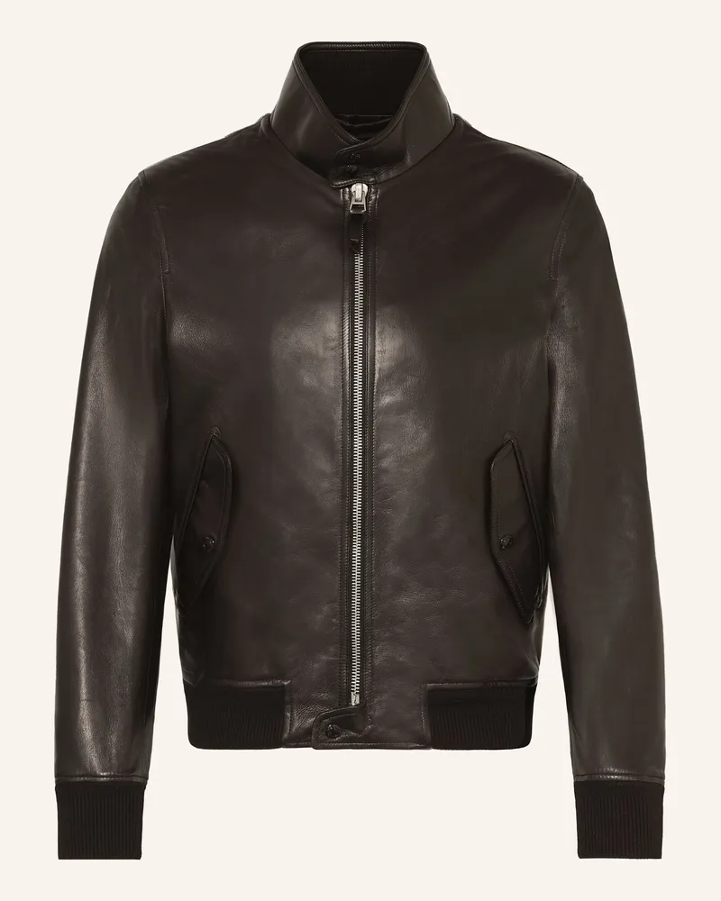 Tom Ford Lederjacke HARRINGTON Schwarz