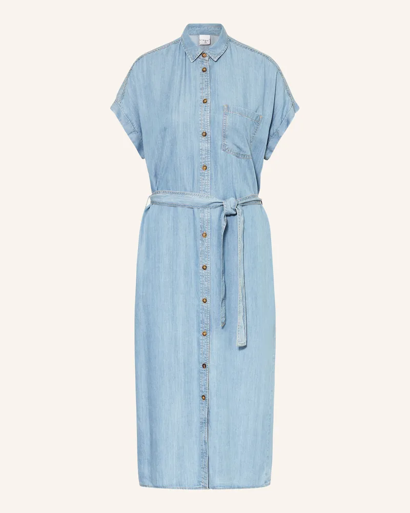 tonno e panna Hemdblusenkleid In Jeansoptik blau Hellblau