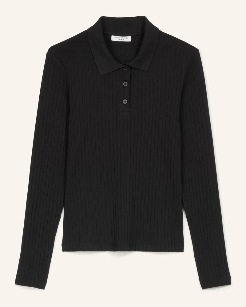 Marc O'Polo Polo-Longsleeve schwarz Schwarz