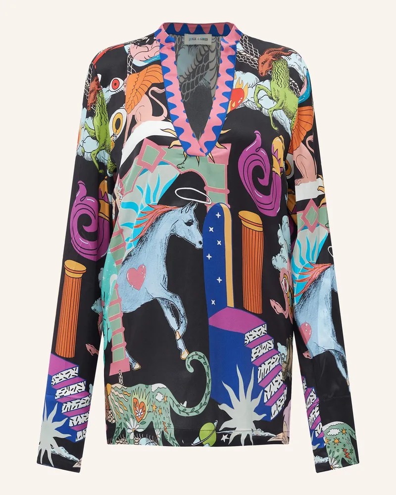 Joyce Girls  Blusenshirt Tiger Schwarz