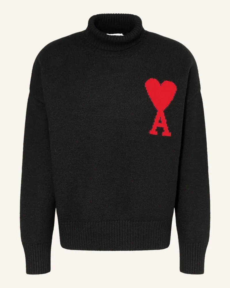 AMI Paris Rollkragenpullover Schwarz