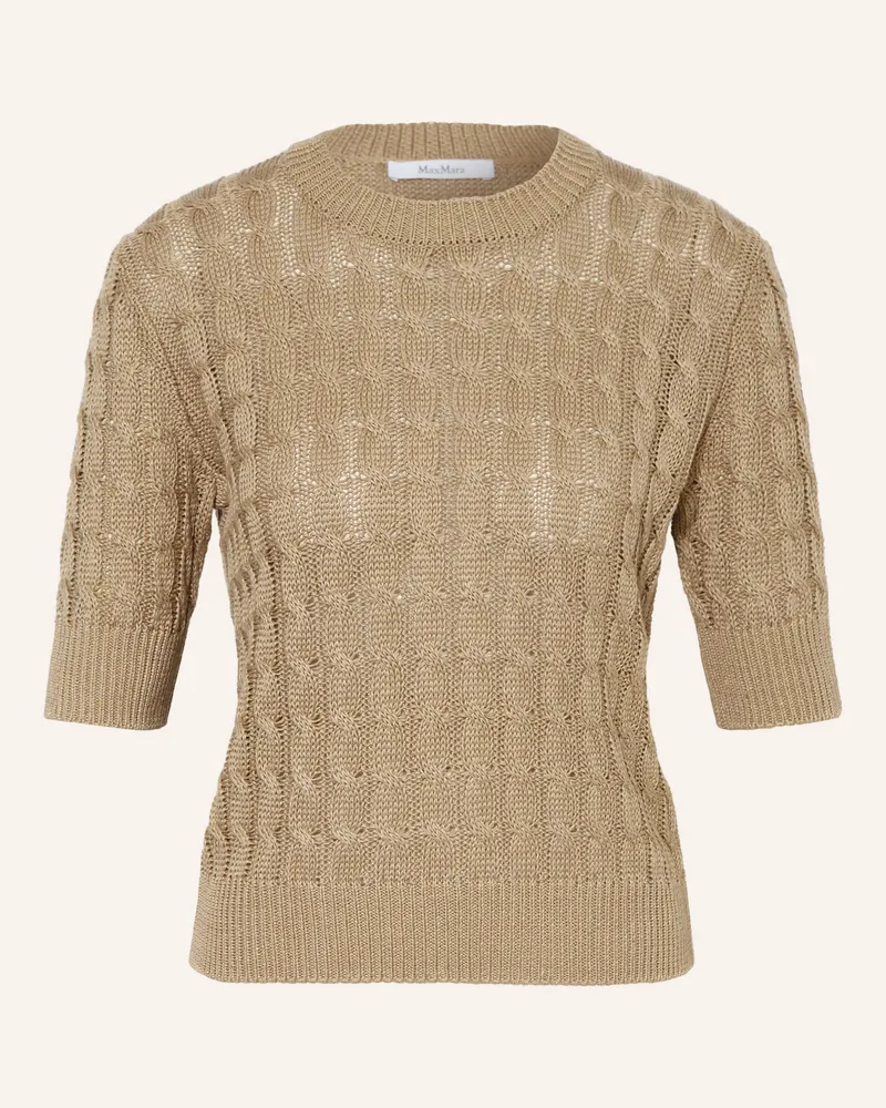 Max Mara Strickshirt TALAMO aus Leinen Beige