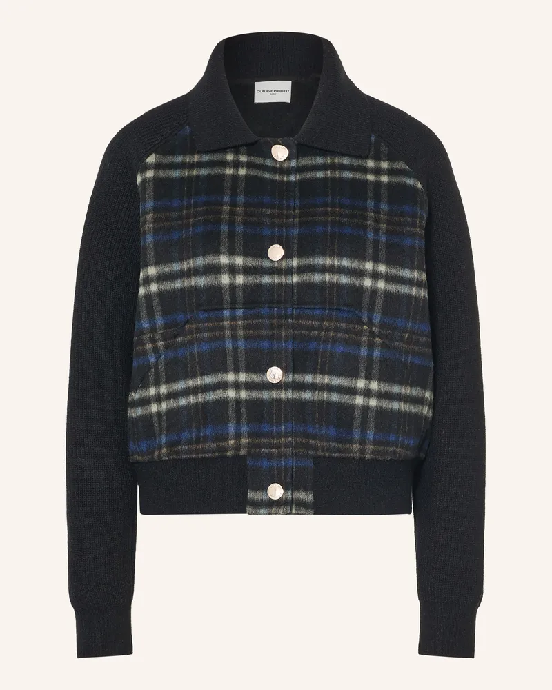 Claudie Pierlot Jacke Im Materialmix blau Dunkelblau