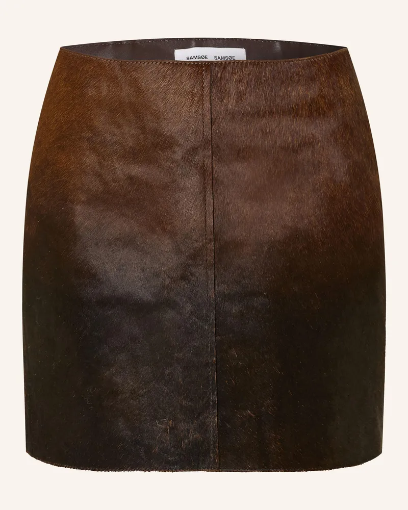 Samsøe & Samsøe Lederrock Salil braun Dunkelbraun