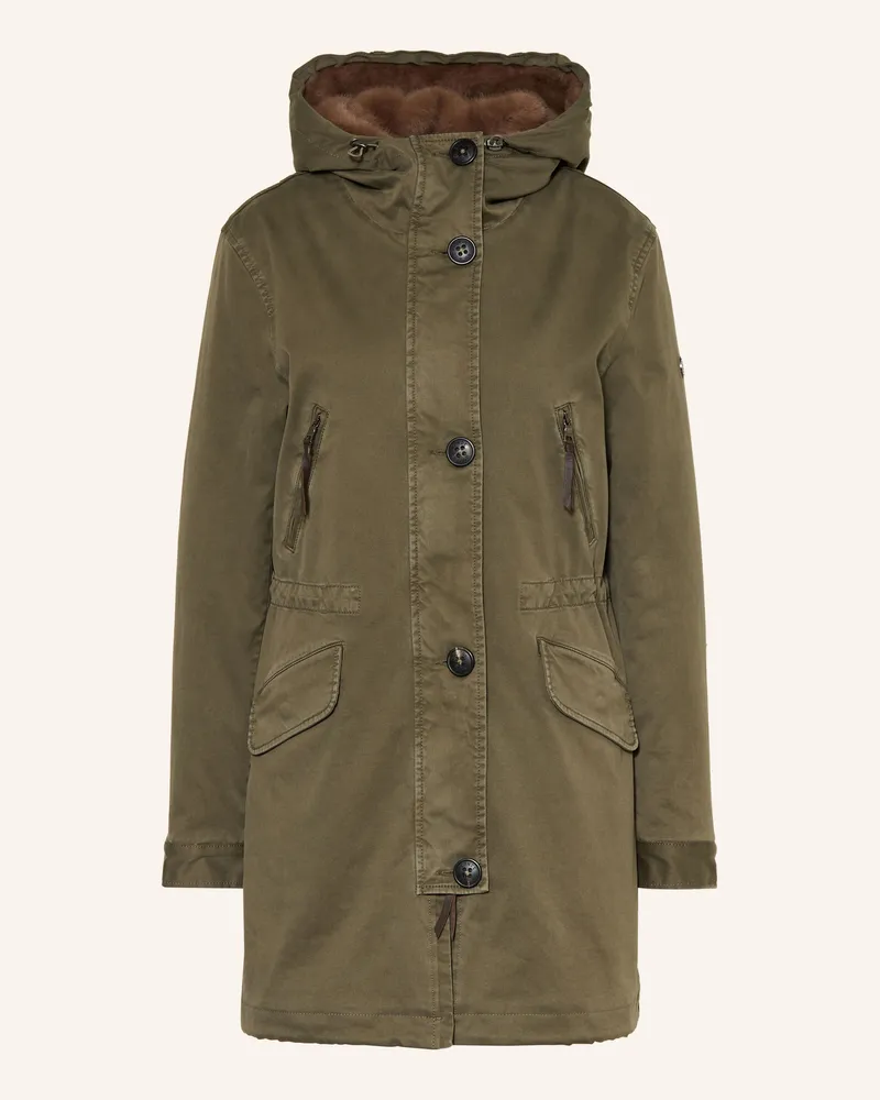 Blonde No. 8 Parka Aspen Mit Kunstfell gruen Oliv