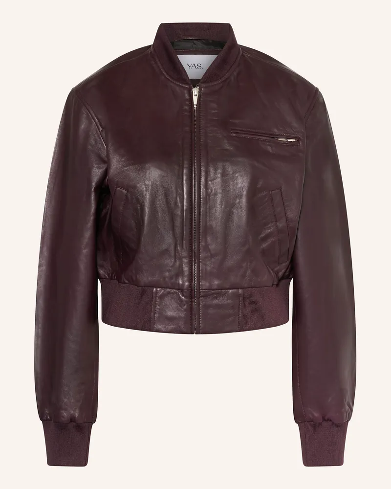 Y.A.S Lederjacke Dunkelrot