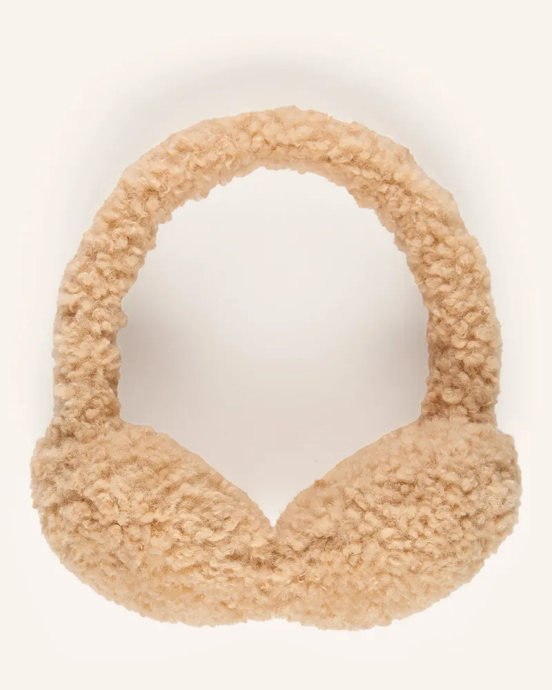 Karo Kauer Ohrenwärmer Aus Teddyfell braun Camel