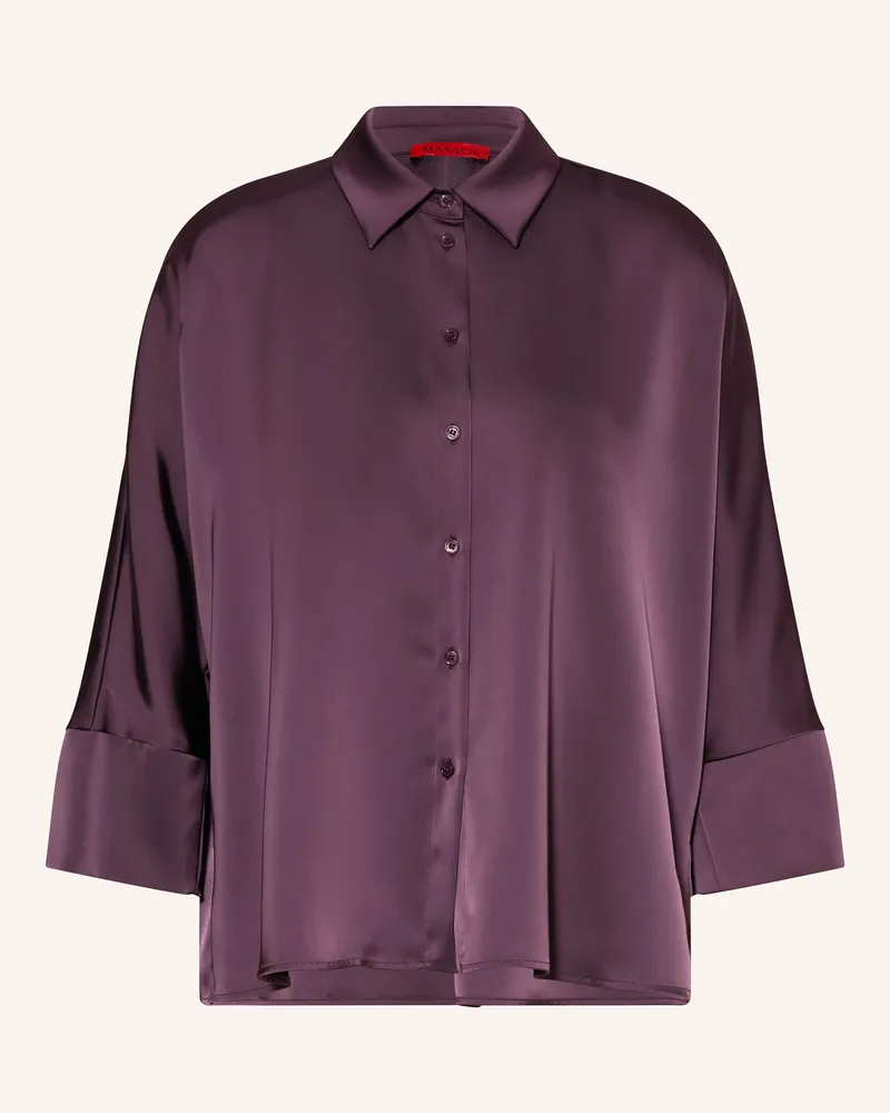 MAX&Co. Hemdbluse Onorata Aus Satin Mit 3/4-Arm lila Dunkellila