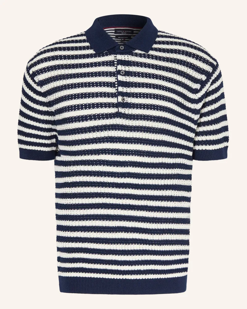 Tommy Hilfiger Strick-Poloshirt Dunkelblau
