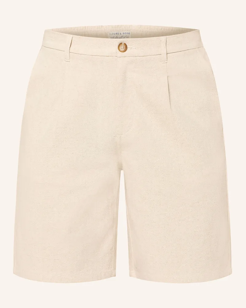colours & sons Chinoshorts mit Leinen Creme