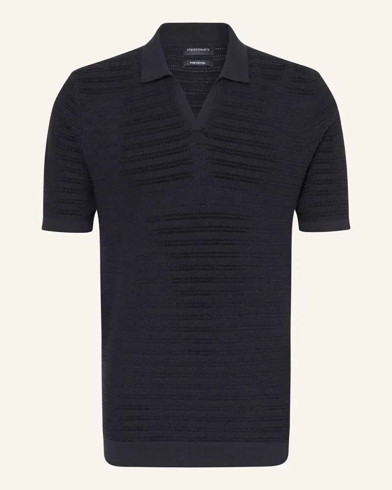 Strokesman's Strokesman Strick-Poloshirt blau Dunkelblau