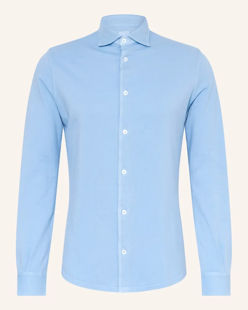Fedeli Piqué-Hemd STELVE Slim Fit Hellblau