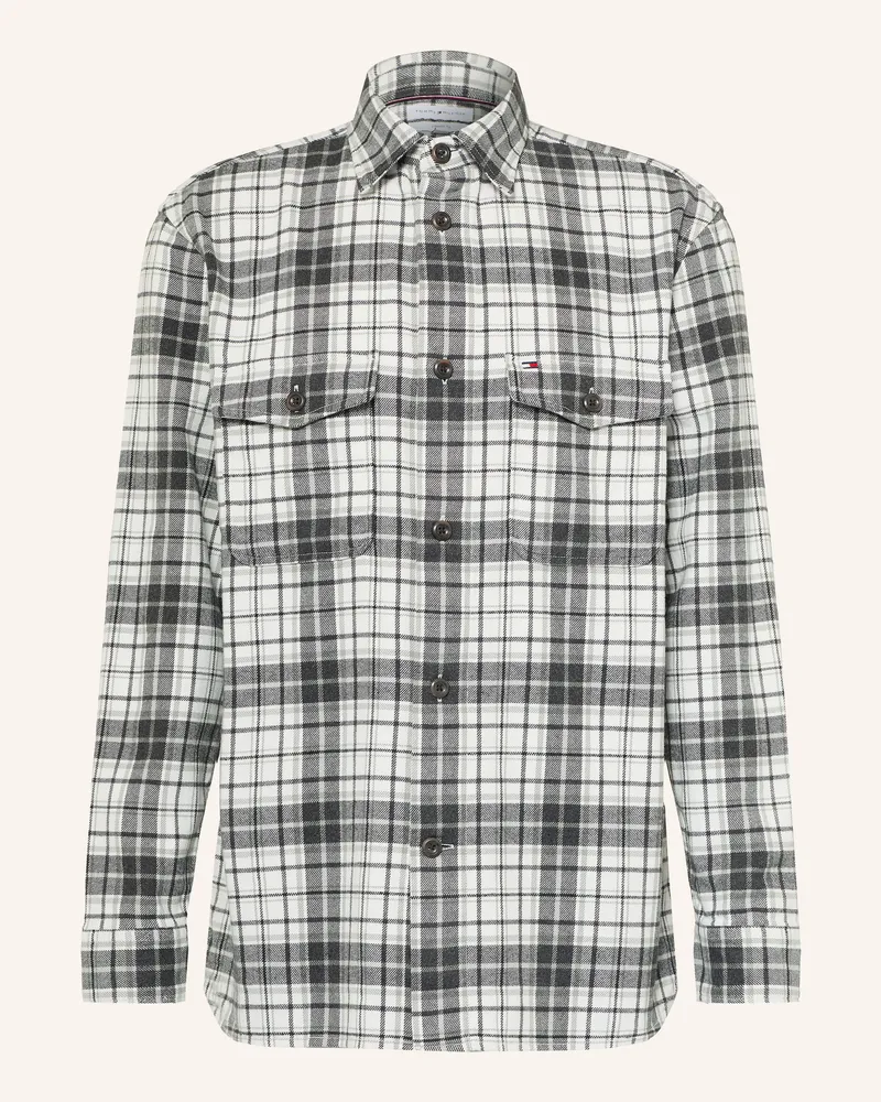 Tommy Hilfiger Flanellhemd Classic Fit grau Weiss
