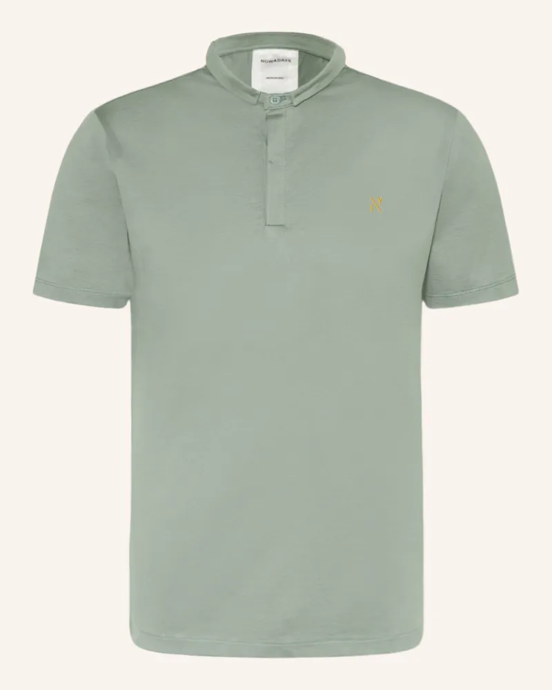 Nowadays Jersey-Poloshirt Hellgrün