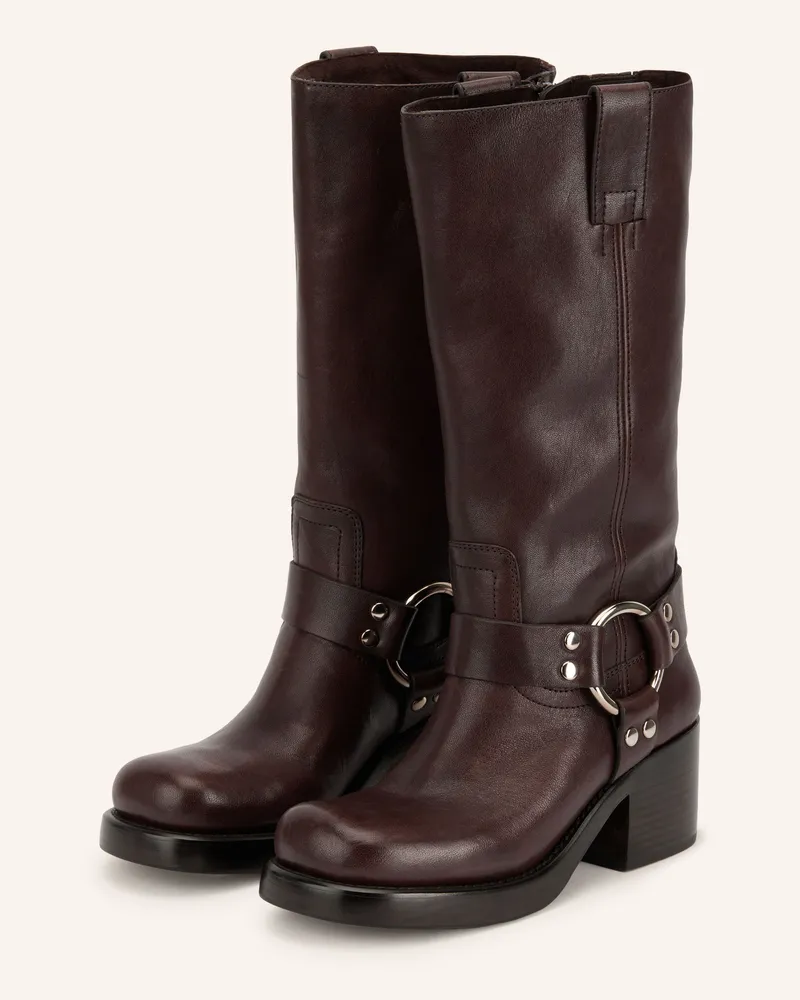 Jeffrey Campbell Biker Boots Reflection gruen Braun