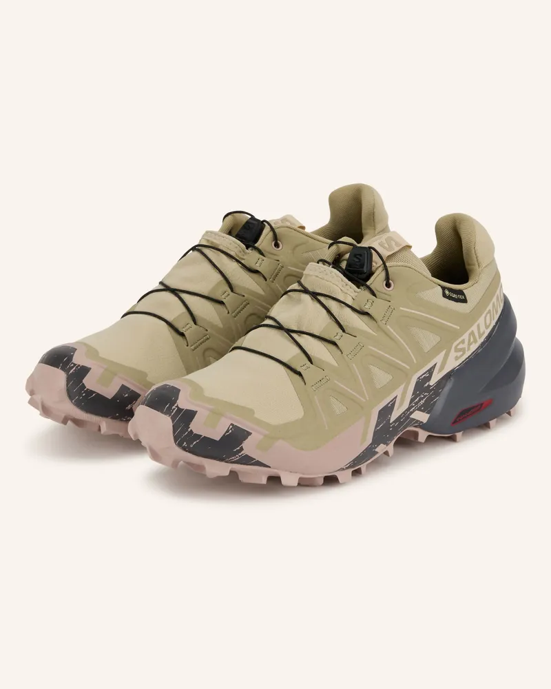 Salomon Trailrunning-Schuhe Speedcross 6 Gtx gruen Beige
