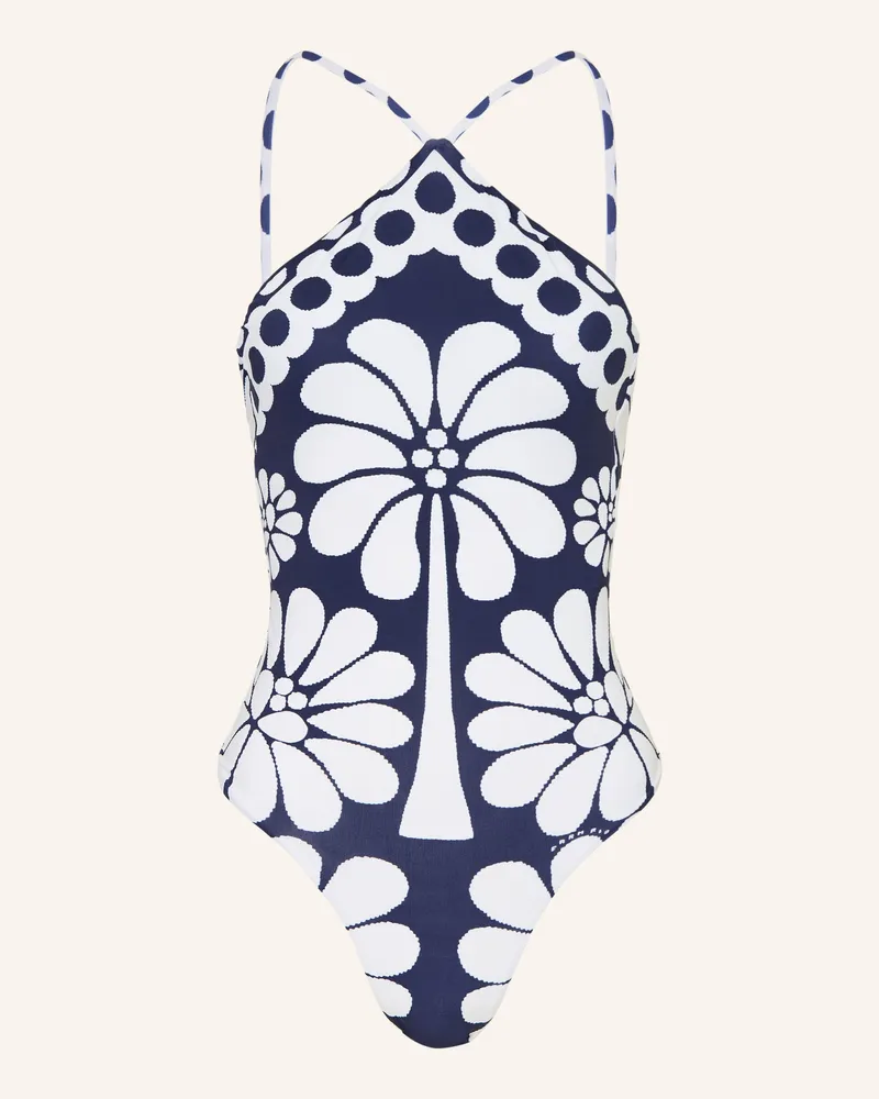 FARM Rio High-Neck-Badeanzug Palermo blau Dunkelblau