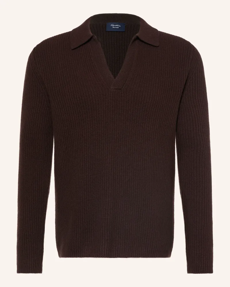 Olymp Pullover braun Dunkelbraun