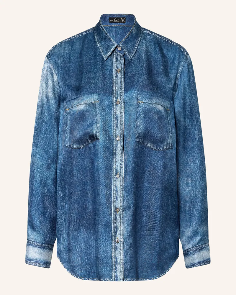 van Laack Hemdbluse Vl-Catelyn-Xx  In Jeansoptik Aus Seide blau Blau