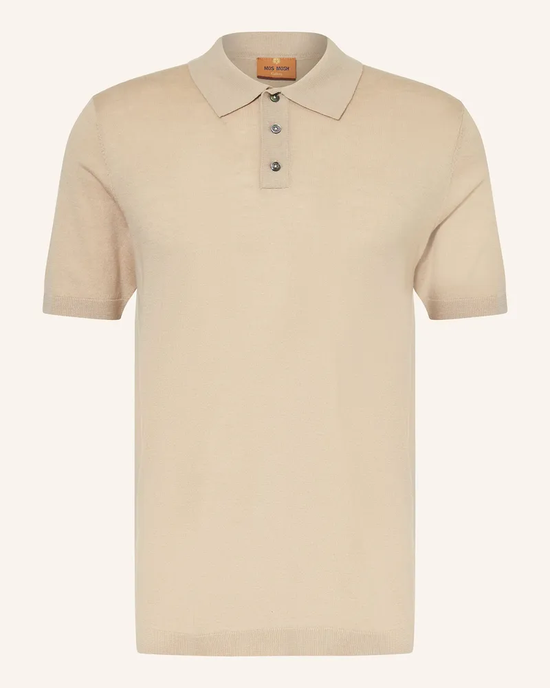 Mos Mosh Strick-Poloshirt MMGADAM Hellbraun