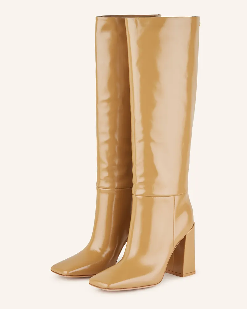 Gianvito Rossi Lackstiefel NUIT Camel