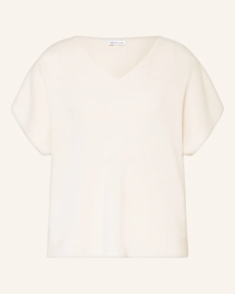 Mrs & HUGS Strickshirt Aus Cashmere weiss Ecru
