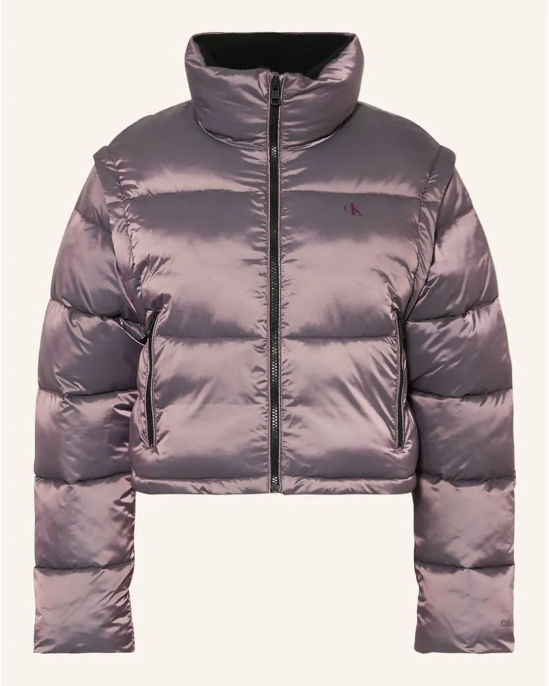 Calvin Klein Steppjacke mit abnehmbaren Ärmeln Lila