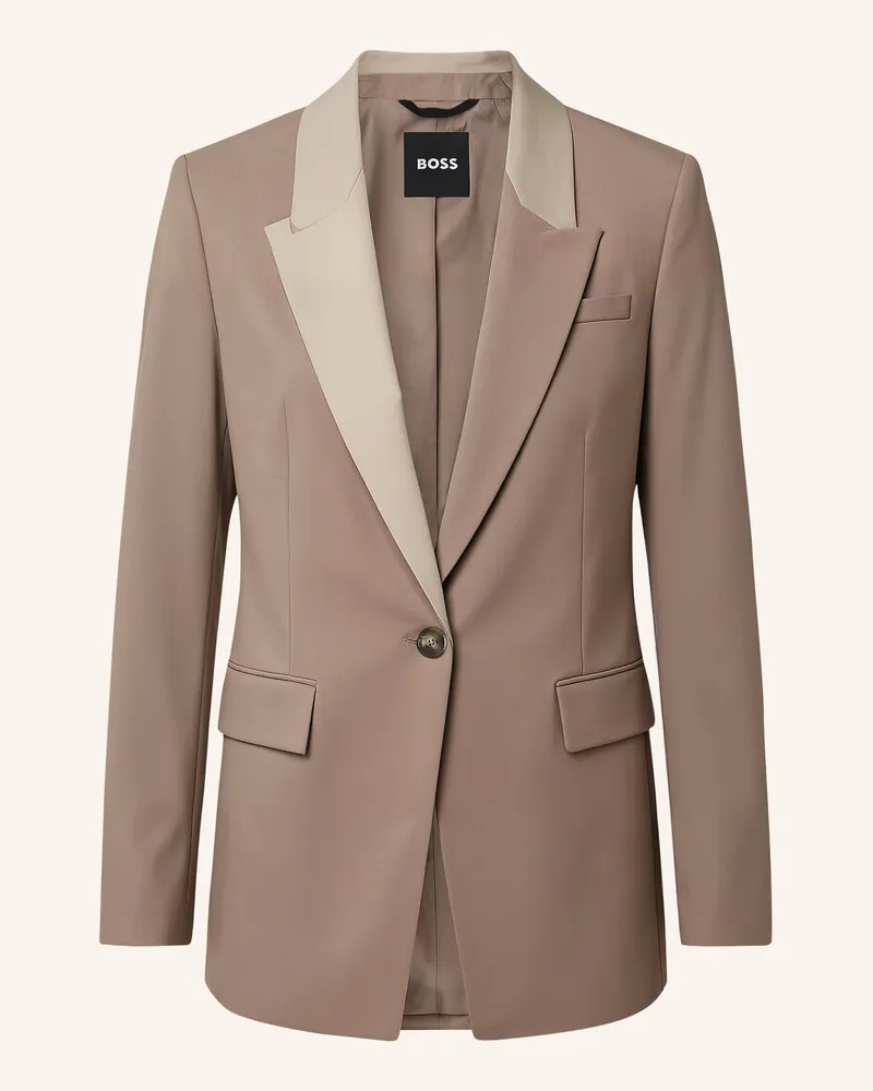 HUGO BOSS Blazer JANKA6 Relaxed Fit Hellbraun