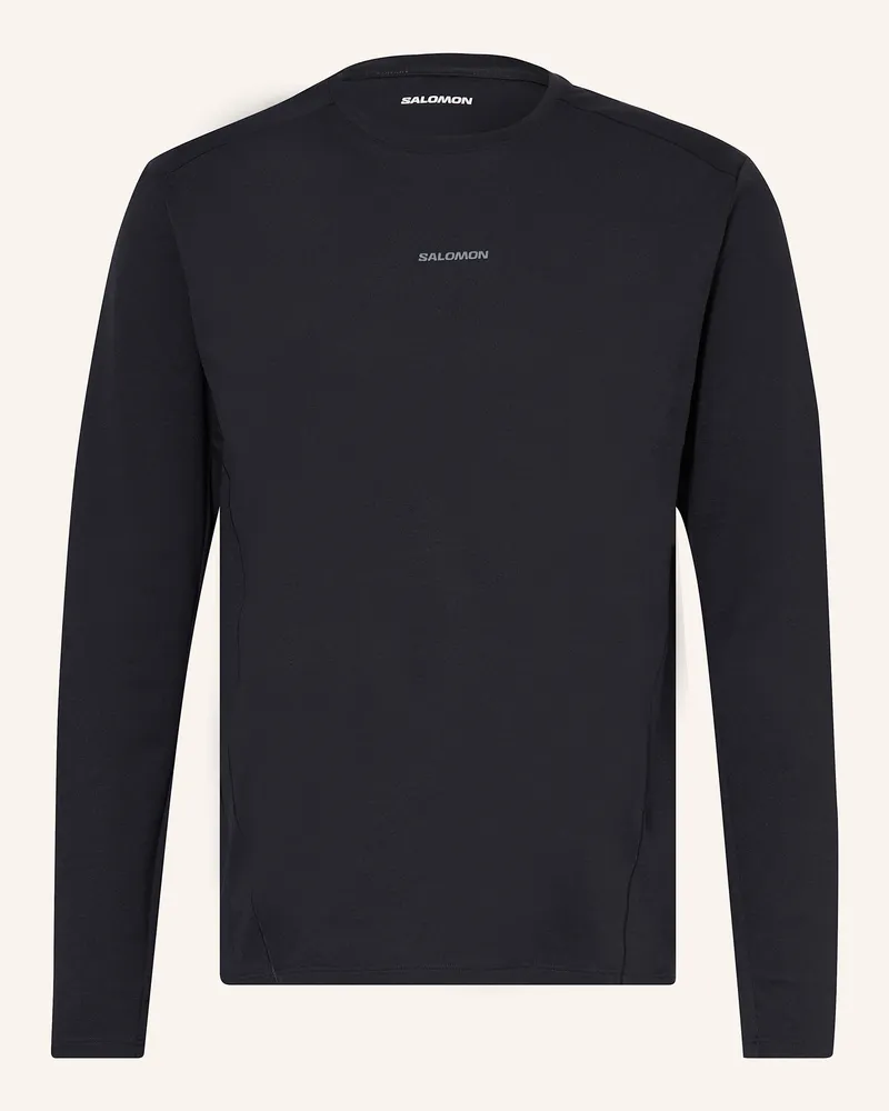 Salomon Longsleeve Trackline schwarz Schwarz